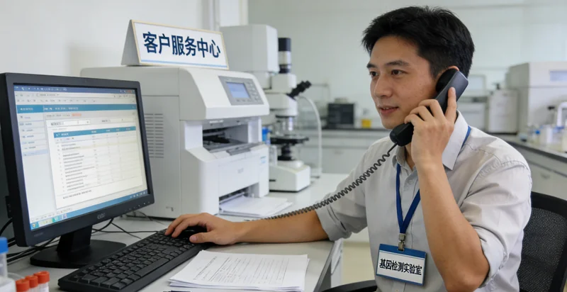 兴宁家庭与遗传咨询师共同查看基