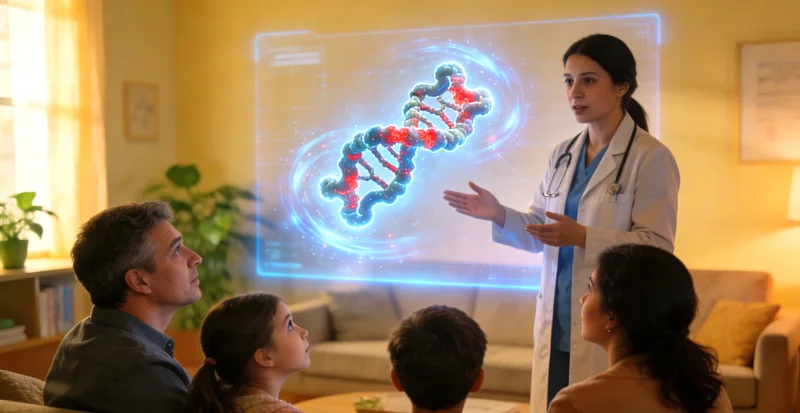 灵宝遗传咨询师与居民沟通FH筛