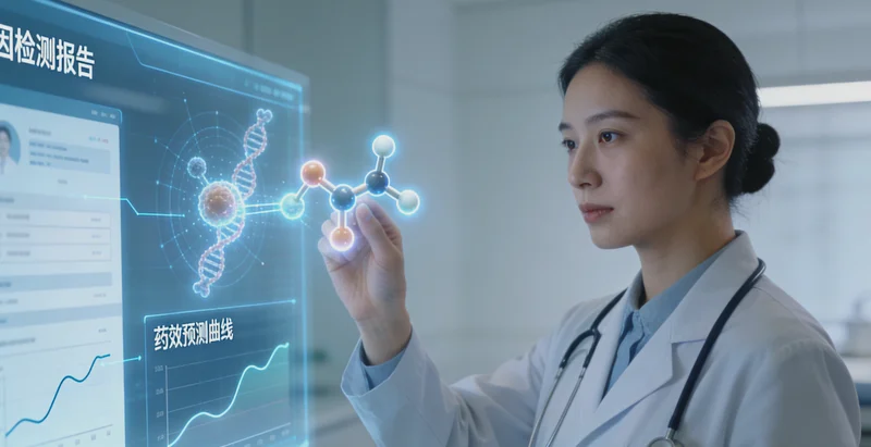 土左旗医生与患者共同查看肠癌基