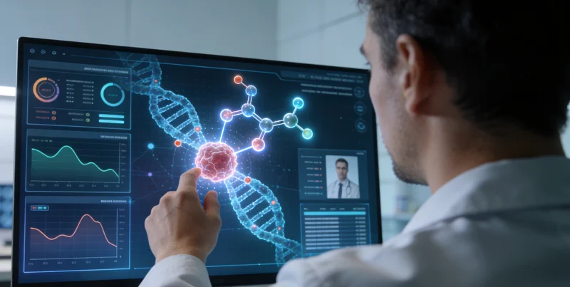 鄂托克医生与患者一起查看基因检