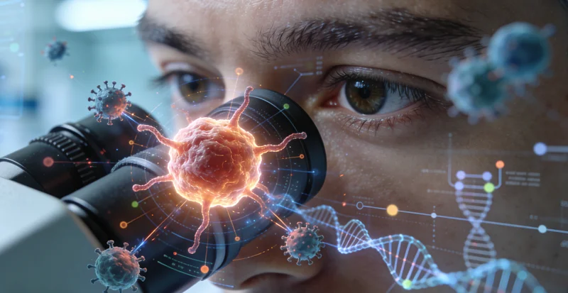 黄石医院病理科医生在显微镜下观