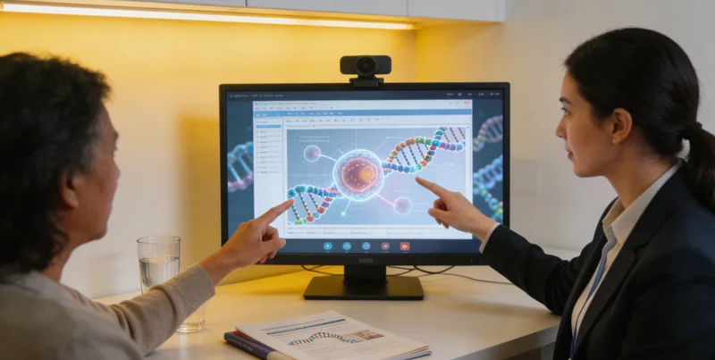 扎赉市民在基因检测中心与遗传咨