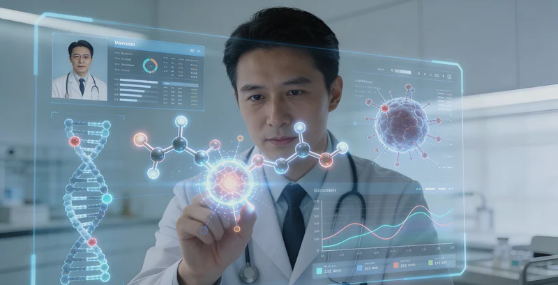 双鸭山医生与患者共同查看基因检