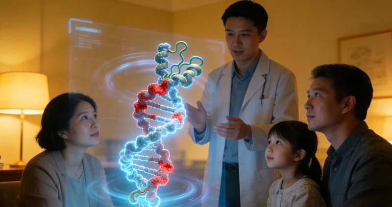 邹城家庭与遗传咨询师共同查看基