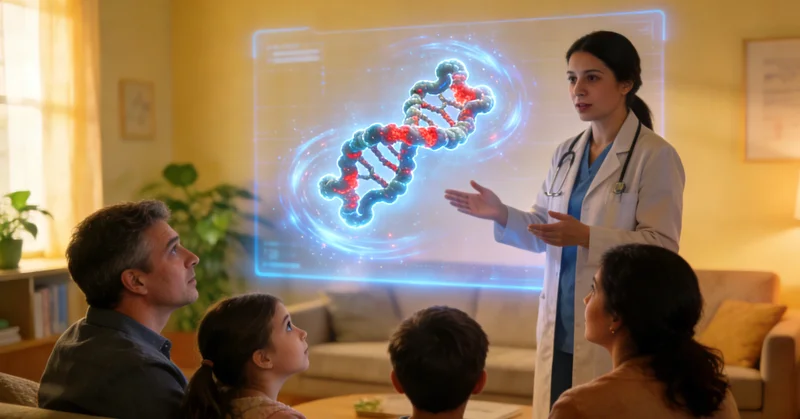 南安市民在诊室进行遗传咨询