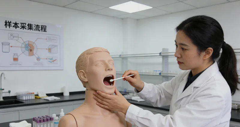 乌海护士进行DNA采样操作过程