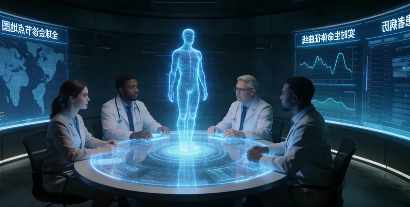 达茂旗家庭共同查看医学检测报告