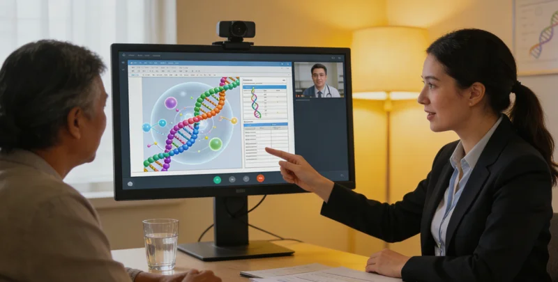 原平女性进行遗传咨询，表情担忧