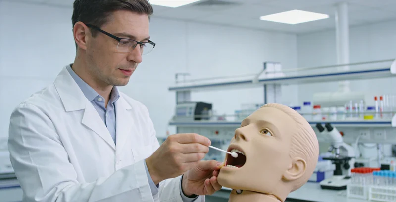 扶余家庭进行无创基因采样示意图