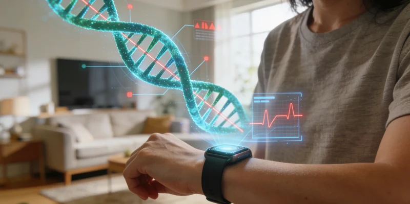 察右中旗居民与医生共同查看基因