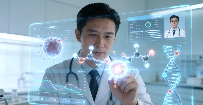 靖西医生与同事共同查看基因检测