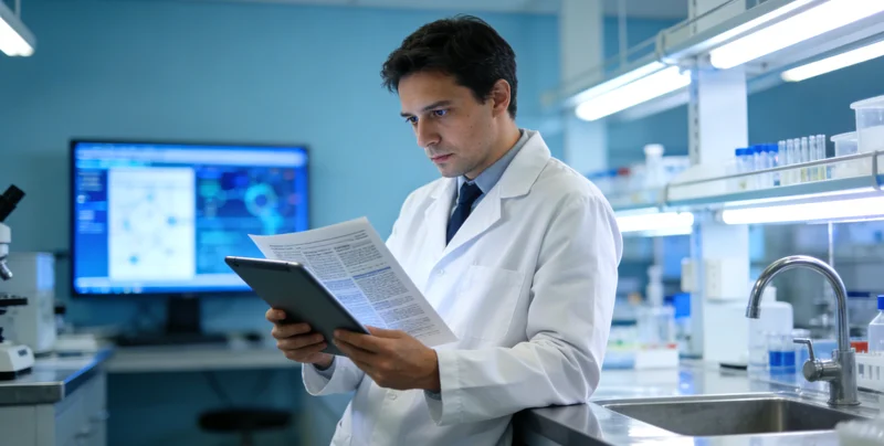 现代化基因测序实验室内部工作场