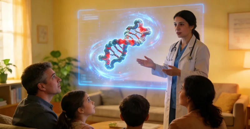 察右前旗女性与家人讨论家族健康