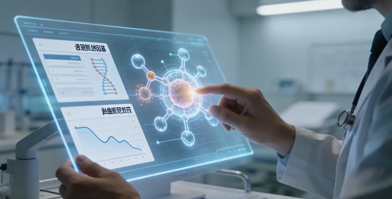 基因检测实验室技术人员进行数据