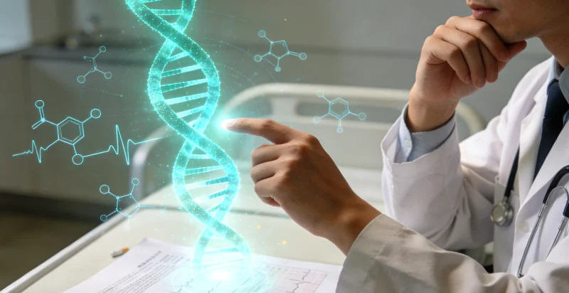 通辽医院医生向患者解释基因检测