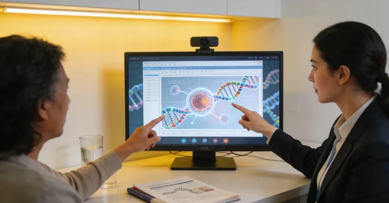 遗传咨询师与家庭一起解读报告