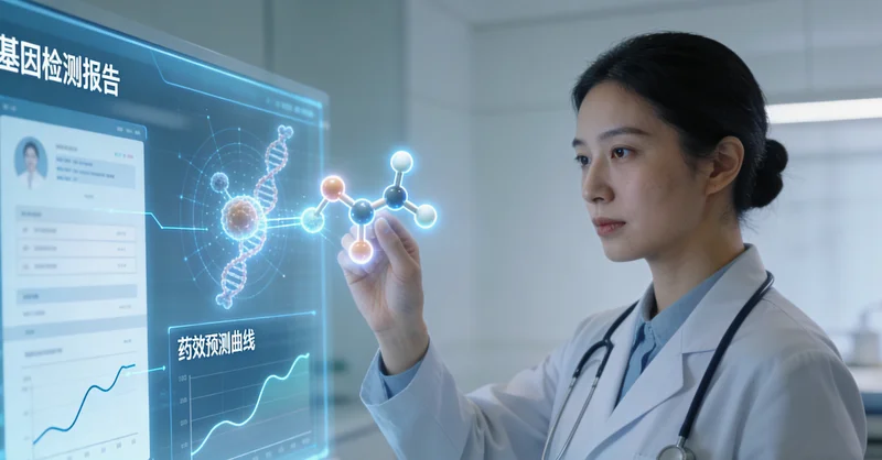 肥城医生与患者家属查看肠癌基因