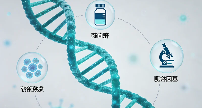 基因检测精准医疗概念示意图