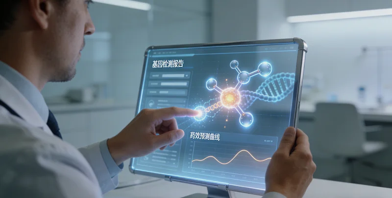 高科技基因测序实验室工作场景