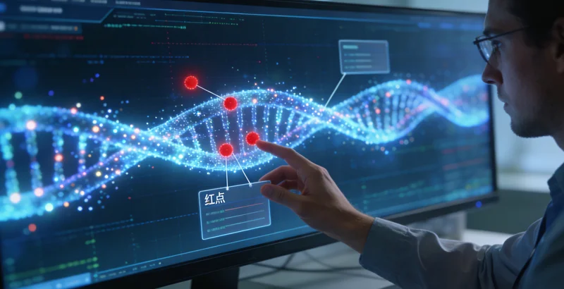 哈密家庭与医生共同查看基因检测