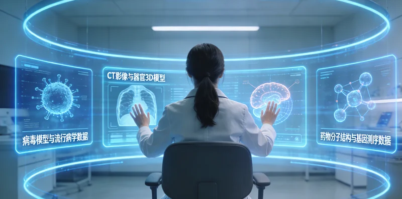 北京技术工人查看脑部CT影像，