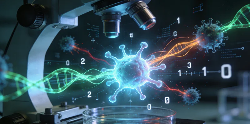 高科技基因测序实验室工作场景