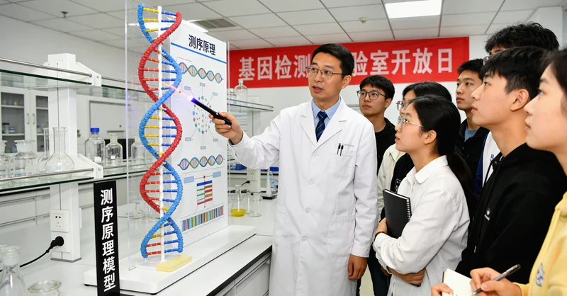 专业基因检测实验室内部工作场景