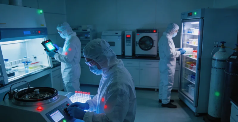 高科技基因测序实验室内部工作场