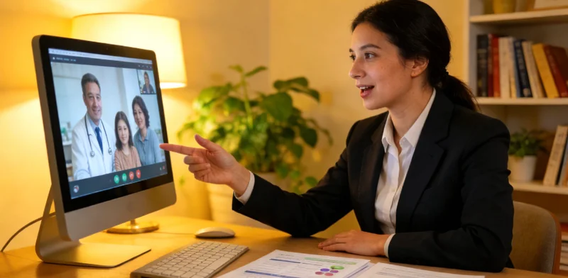 瑞丽遗传咨询师与女性绘制家族健