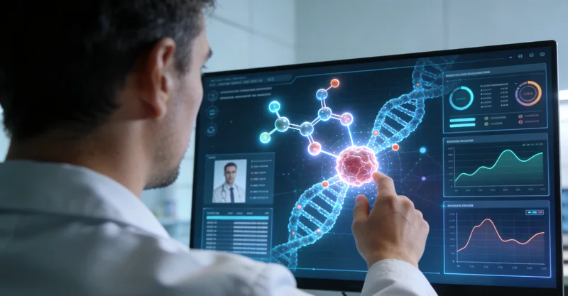 恩平居民查看肺癌基因检测报告并