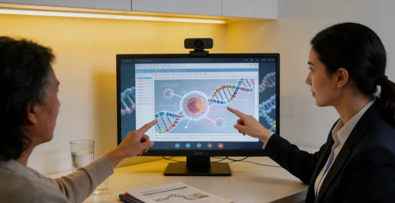 安康医生与患者在进行遗传咨询沟