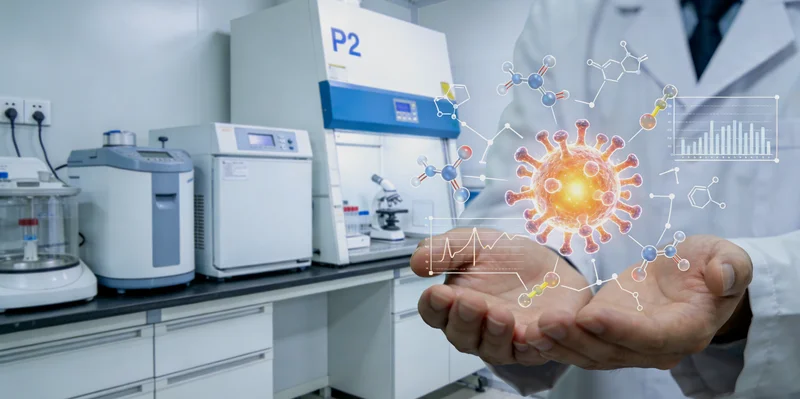 高科技实验室正在进行DNA测序