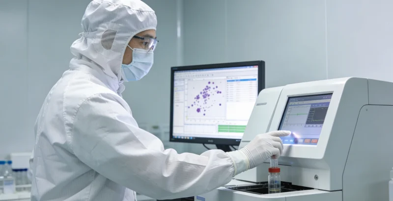 河间女性进行乳腺超声检查示意图