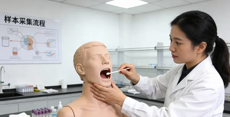 南雄基因检测采样现场,护士指导