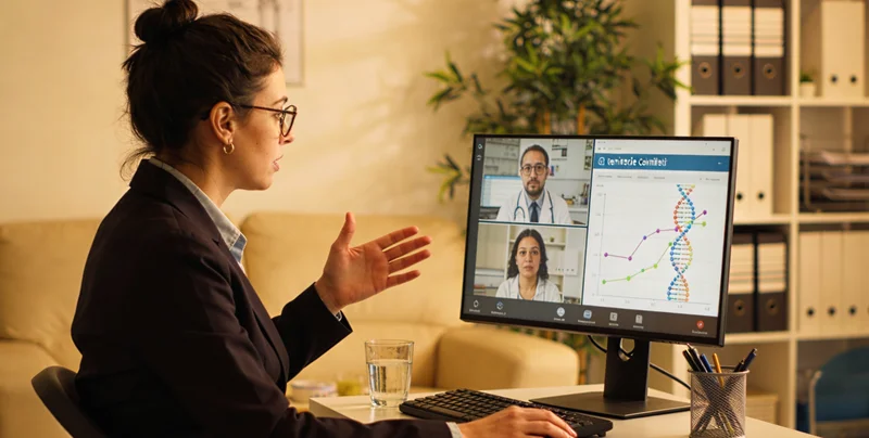 东台女性与家人讨论健康问题