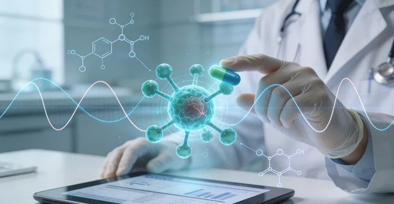 靶向药物与基因双螺旋象征肺癌精