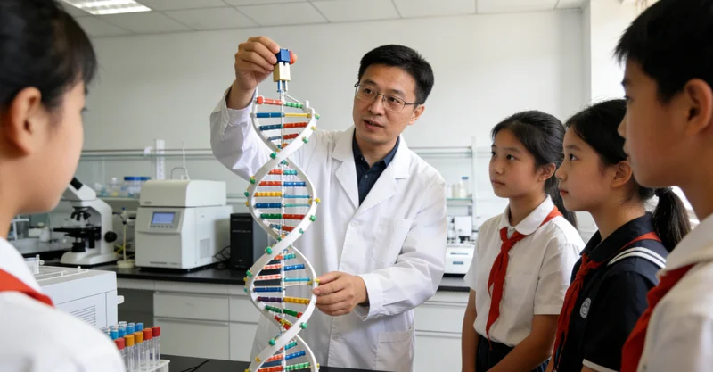 广安家庭在医生指导下共同查看基