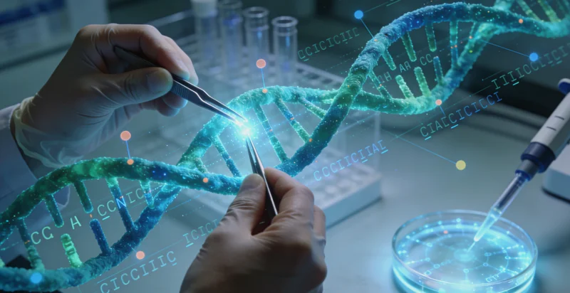 库尔勒家庭与医生共同查看基因检