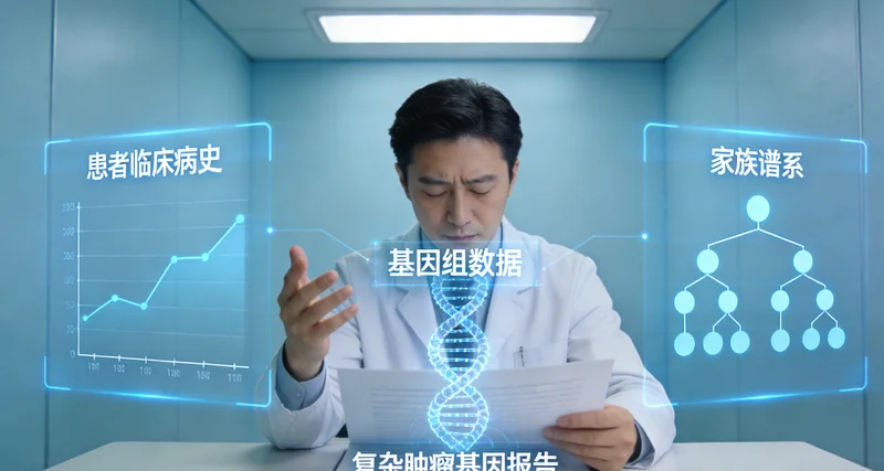 庄河医生与患者共同查看检测报告