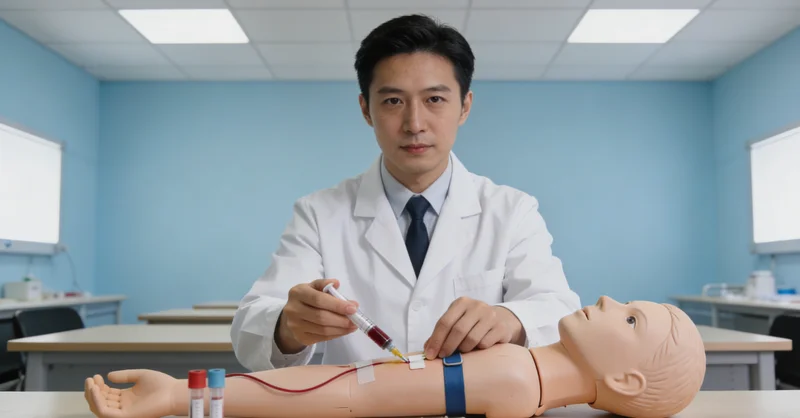 华蓥护士进行静脉采血用于基因检