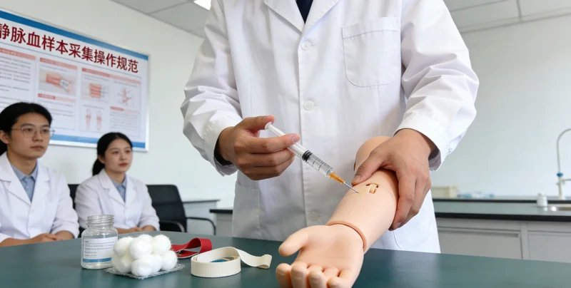 固原市民在医院进行静脉采血用于