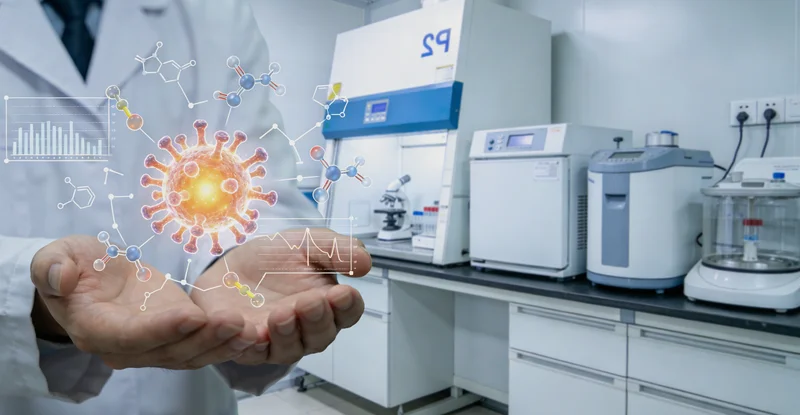 灯塔医学检验所技术员进行基因检