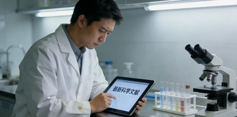 基因测序实验室工作场景示意