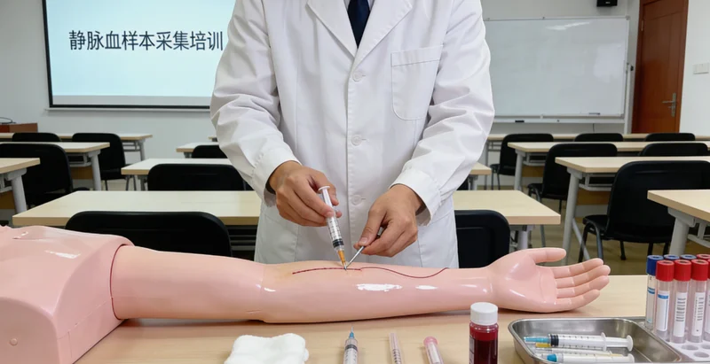 医护人员抽取静脉血用于阿荣旗基