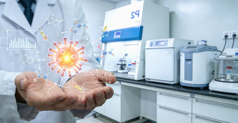 专业基因检测实验室人员进行样本