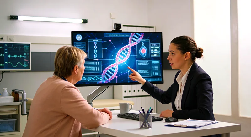 遗传咨询师向家庭解读基因检测报