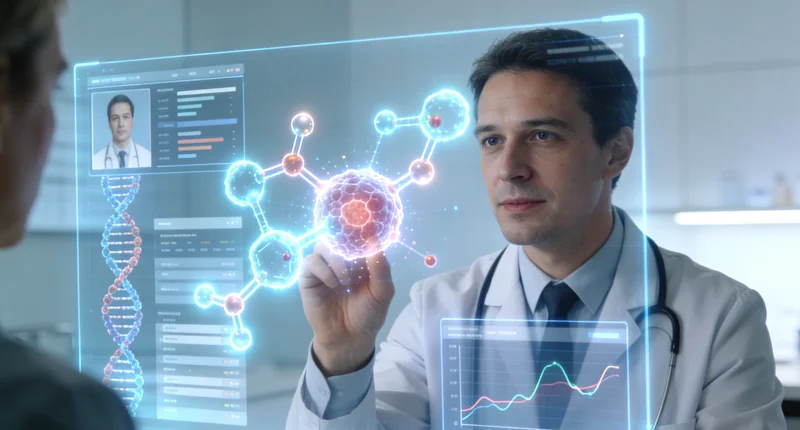 鸡西医生与患者共同查看结直肠癌