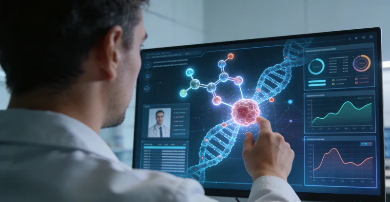 绵竹医生与患者共同查看基因检测
