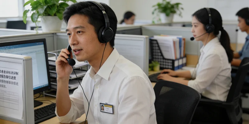 上海医院内，医生与家长一起查看