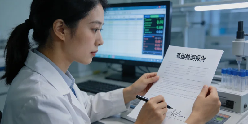 尚志居民与医生共同查看基因检测